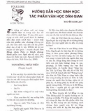 Hướng dẫn học sinh học tác phẩm văn học dân gian