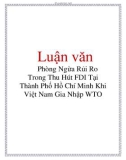 Luận văn: Phòng Ngừa Rủi Ro Trong Thu Hút FDI Tại Thành Phố Hồ Chí Minh Khi Việt Nam Gia Nhập WTO