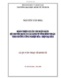 Luận văn Thạc sĩ Kinh tế: Hoàn thiện cơ cấu chi ngân sách để chuyển dịch cơ cấu kinh tế của tỉnh Bình Thuận theo hướng CNH - HĐH