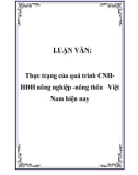 LUẬN VĂN:  Thực trạng của quá trình CNHHĐH nông nghiệp -nông thôn Việt Nam hiện nay