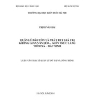 Luận văn Thạc sĩ Quản lý đô thị: Quản lý bảo tồn và phát huy giá trị không gian văn hóa   kiến trúc làng Viêm Xá - Bắc Ninh