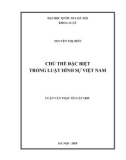 Tóm tắt Luận văn Thạc sĩ Luật học: Chủ thể đặc biệt trong luật hình sự Việt Nam