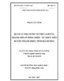 Tóm tắt Luận văn thạc sĩ Quản lý công: Quản lý Nhà nước về việc làm của thanh niên ở nông thôn - Từ thực tiễn huyện Thanh Miện, tỉnh Hải Dương