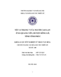 Tóm tắt Khóa luận tốt nghiệp khoa Văn hóa dân tộc thiểu số: Tết 14 tháng 7 của người Cao Lan ở xã Quang yên, huyện Sông Lô, tỉnh Vĩnh Phúc