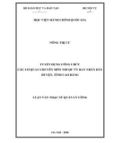 Luận văn Thạc sĩ Quản lý công: Tuyển dụng công chức các cơ quan chuyên môn thuộc Ủy ban nhân dân huyện, tỉnh Cao Bằng