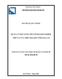 Tóm tắt luận văn Thạc sĩ Quản lý kinh tế: Quản lý nhà nước đối với doanh nghiệp nhỏ và vừa trên địa bàn tỉnh Gia Lai