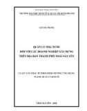 Luận văn Thạc sĩ Quản lý kinh tế: Quản lý nhà nước đối với các doanh nghiệp xây dựng trên địa bàn tỉnh Thái Nguyên