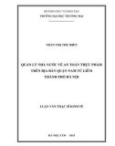 Luận văn Thạc sĩ Kinh tế: Quản lý nhà nước về an toàn thực phẩm trên địa bàn quận Nam Từ Liêm, thành phố Hà Nội