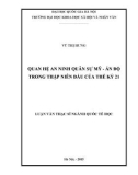 Luận văn Thạc sĩ Quốc tế học: Quan hệ an ninh quân sự Mỹ - Ấn Độ trong thập niên đầu của thế kỷ 21