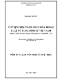 Tóm tắt luận văn Thạc sĩ Luật học: Chế định hội thẩm nhân dân trong luật tố tụng hình sự Việt Nam