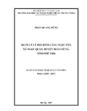 Luận văn Thạc sĩ Quản lý văn hóa: Quản lí lễ hội đình làng Ngọc Tân, xã Ngọc Quan, huyện Đoan Hùng, tỉnh Phú Thọ