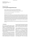 Báo cáo hóa học:  Research Article A CNN-Speciﬁc Integrated Processor Suleyman Malki and Lambert Spaanenburg (EURASIP Member)