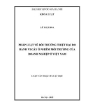 Tóm tắt Luận văn Thạc sĩ Luật học: Pháp luật về bồi thường thiệt hại do hành vi gây ô nhiễm môi trường của doanh nghiệp ở Việt Nam