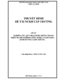 Đề tài nghiên cứu khoa học cấp trường: Nghiên cứu, quy hoạch hệ thống trang thiết bị thí nghiệm công nghệ cơ khí theo định hướng CAD/CAM/CNC