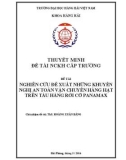 Đề tài nghiên cứu khoa học cấp trường: Nghiên cứu đề xuất những khuyến nghị an toàn vận chuyển hàng hạt trên tàu hàng rời cỡ Panamax