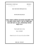 Tóm tắt Luận văn Thạc sĩ Quản lý công: Thực hiện chính sách đãi ngộ đối với cán bộ, công chức cấp xã trên địa bàn huyện Cư Jút, tỉnh Đắk Nông