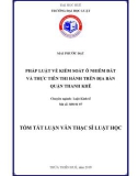 Tóm tắt Luận văn thạc sĩ Luật học: Pháp luật về kiểm soát ô nhiễm đất và thực tiễn thi hành trên địa bàn Quận Thanh Khê