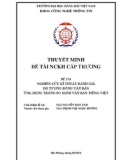 Đề tài nghiên cứu khoa học cấp trường: Nghiên cứu kĩ thuật đánh giá độ tương đồng văn bản ứng dụng trong so sánh văn bản Tiếng Việt