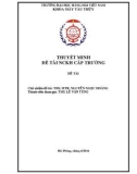 Đề tài nghiên cứu khoa học cấp trường: Tận dụng dầu cặn cho nồi hơi phụ đốt dầu tàu thủ