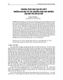 Phương thức đào tạo tín chỉ ở trường đại học và các khuyến nghị cho trường Đại học Thủ đô Hà Nội