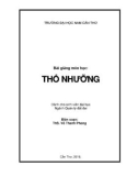 Bài giảng Thổ nhưỡng - ThS. Võ Thanh Phong