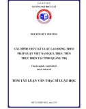 Tóm tắt Luận văn thạc sĩ Luật học: Các hình thức kỷ luật lao động theo pháp luật Việt Nam qua thực tiễn thực hiện tại tỉnh Quảng Trị