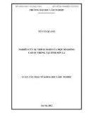 Luận văn Thạc sĩ Khoa học lâm nghiệp: Nghiên cứu sự thích nghi của một số giống cao su trồng tại tỉnh Sơn La