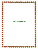 CA DAO BÌNH ÐỊNH