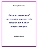 Đề tài  Extension properties of meromorphic mappings with values in non-K¨ahler complex manifolds 