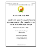 Luận văn Thạc sĩ Y học: Nghiên cứu kích ứng da và tác dụng giảm đau, chống viêm tại chỗ của bài thuốc HTR trên thực nghiệm