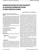 Research on factors affecting the quality of accounting information systems at public hospitals in Hanoi