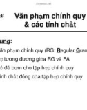 Tin học lý thuyết - Chương 4:  Văn phạm chính quy & các tính chất