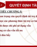 Bài giảng Quản trị tài chính doanh nghiệp: Chương 5 - Nguyễn Thị Oanh