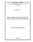 Luận văn Thạc sĩ Lịch sử: Đảng lãnh đạo quan hệ của Việt Nam với Nhật Bản từ năm 1976 đến năm 1985