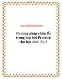 SKKN:  PP chữa lỗi trong loại bài Practice cho HS lớp 6