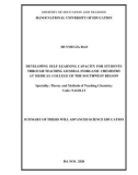 Summary of Thesis will Advanced Science Education: Developing self- learning capacity for students through teaching the Inorganic General Chemistry module at the Medical College of the Southwest region