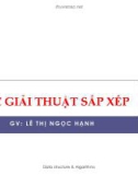 Bài giảng Cấu trúc dữ liệu và giải thuật: Các giải thuật sắp xếp - Lê Thị Ngọc Hạnh