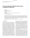 Báo cáo hóa học:  Cross-Layer Design for Medium Access Control in CDMA Ad Hoc Networks