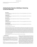 Báo cáo hóa học:  Authentication Based on Multilayer Clustering in Ad Hoc Networks