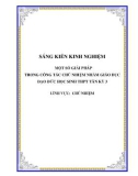 Sáng kiến kinh nghiệm THPT: Một số giải pháp trong công tác chủ nhiệm nhằm giáo dục đạo đức học sinh THPT Tân Kỳ 3