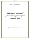 Đề tài The Lyapunov exponents of generic volume-preserving and symplectic maps 