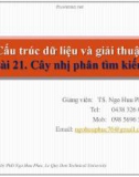 Bài giảng Cấu trúc dữ liệu và giải thuật – Bài 21: Cây nhị phân tìm kiếm