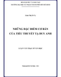 Luận văn Thạc sĩ Văn học: Những đặc điểm cơ bản của tiểu thuyết Tạ Duy Anh