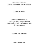 Luận văn Thạc sĩ Kinh tế: Giải pháp nhằn nâng cao hiệu quả công tác quản lý vốn tín dụng đầu tư phát triển Nhà nước ở tỉnh Vĩnh Long