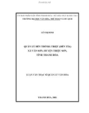 Luận văn Thạc sĩ Quản lý văn hóa: Quản lý đền thờ Bà Triệu (Đền Tía) xã Vân Sơn, huyện Triệu Sơn, tỉnh Thanh Hóa