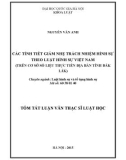 Toán tắt luận văn Thạc sĩ Luật học: Các tình tiết giảm nhẹ trách nhiệm hình sự theo luật Hình sự Việt Nam