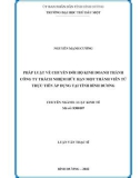 Luận văn Thạc sĩ Luật kinh tế: Pháp luật về chuyển đổi hộ kinh doanh thành công ty trách nhiệm hữu hạn một thành viên – Thực tiễn áp dụng tại tỉnh Bình Dương
