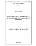 Luận án Tiến sĩ Kinh tế: Hoàn thiện cơ cấu nguồn vốn của các doanh nghiệp thực phẩm niêm yết ở Việt Nam