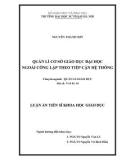 Luận án tiến sĩ Khoa học giáo dục: Quản lí cơ sở giáo dục đại học ngoài công lập theo tiếp cận hệ thống