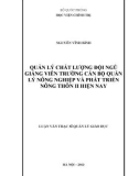 Luận văn Thạc sĩ Quản lý Giáo dục: Quản lý chất lượng đội ngũ giảng viên Trường Cán bộ quản lý nông nghiệp và phát triển nông thôn II hiện nay